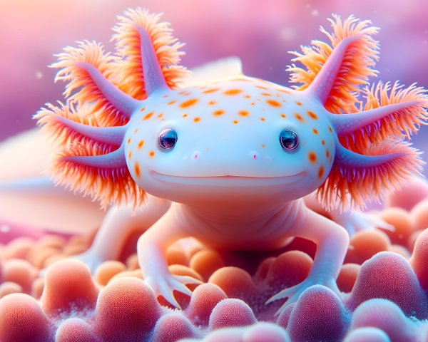 Pink axolotl